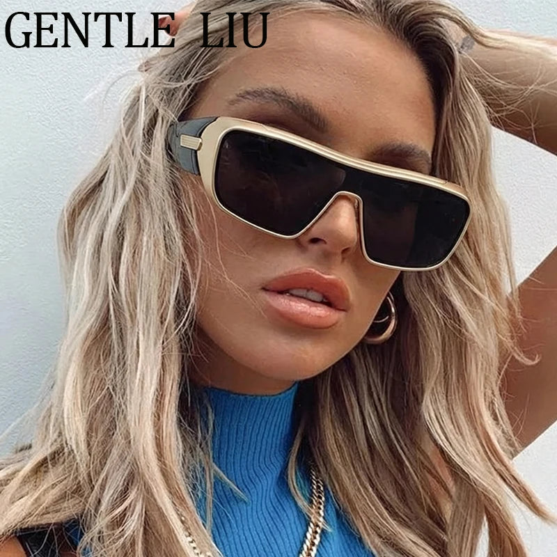 Oversized Punk Shield Sunglasses