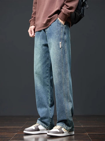 Vintage Straight-Leg Denim Jeans