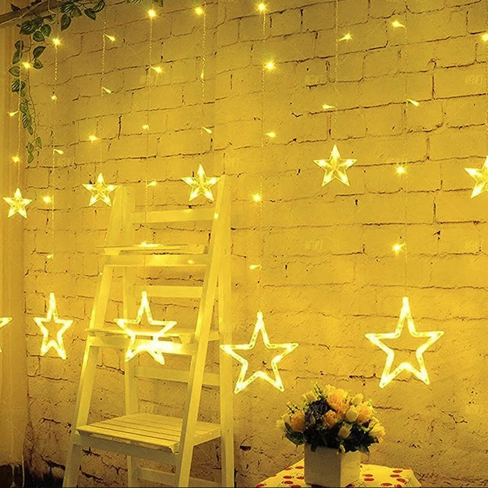 3.5M Moon & Star Glow Curtain Lights