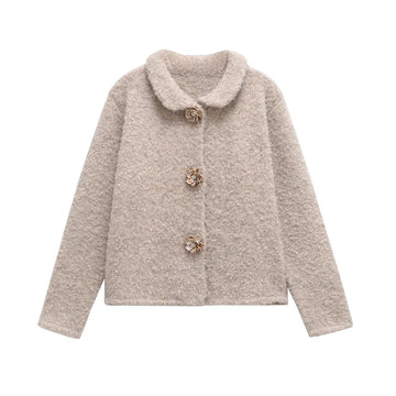 Elegant Women’s Floral Knit Cardigan