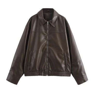 Urban Classic Brown Leather-Look Jacket