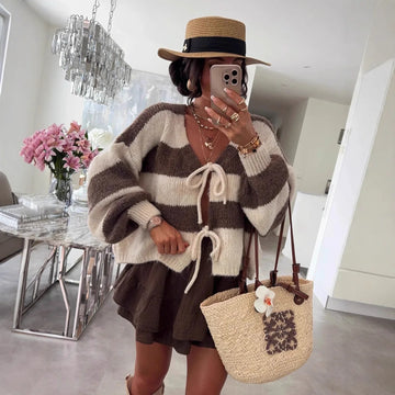 Classic Charm V-Neck Knit Cardigan