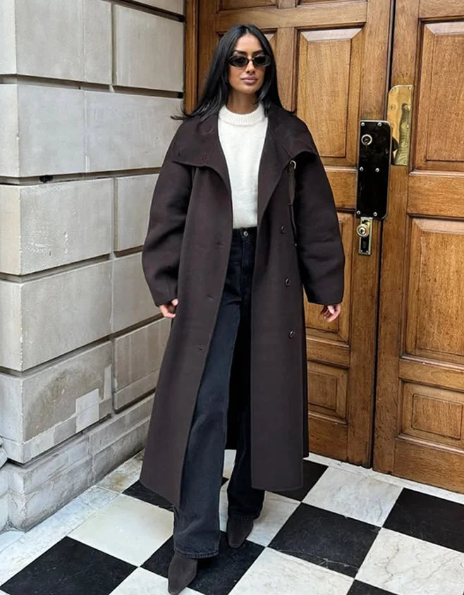 Classic Poise Stand-Collar Lady Coat