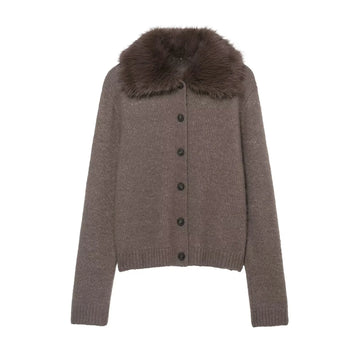 Elegant Faux-Fur Collar Sweater