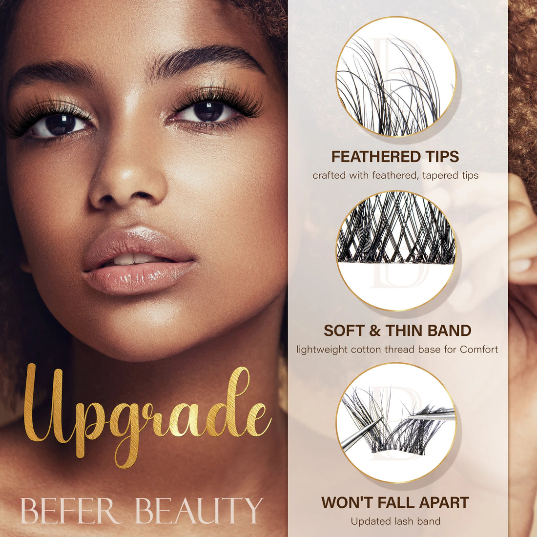 3D Natural Fluffy Lash Clusters – 10-16mm