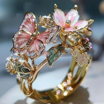 Flower Butterfly Ring