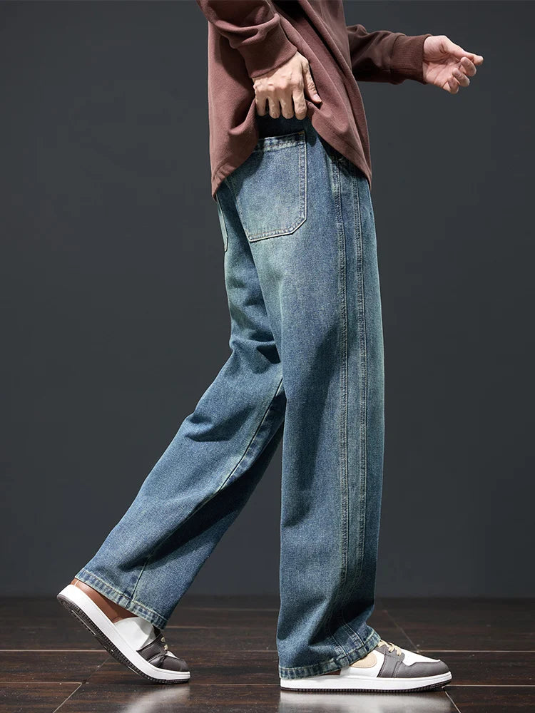 Vintage Straight-Leg Denim Jeans