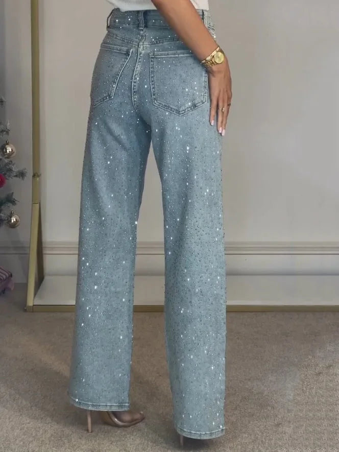 Spicy Girl Diamond-Wash High-Waist Jeans
