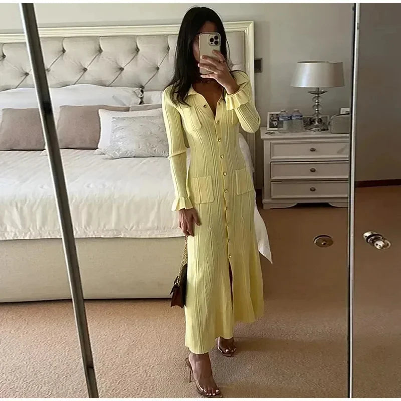 Golden Hour Flare Sleeve Knit Dress